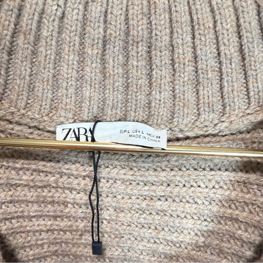 Zara Brown Ribbed Sweater - Picture 9 of 9